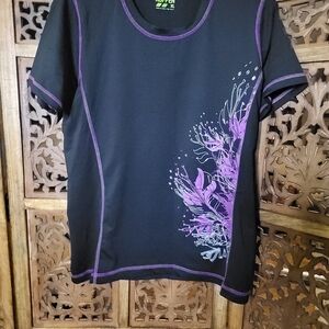 Koppen Black Tee with Purple Graphic